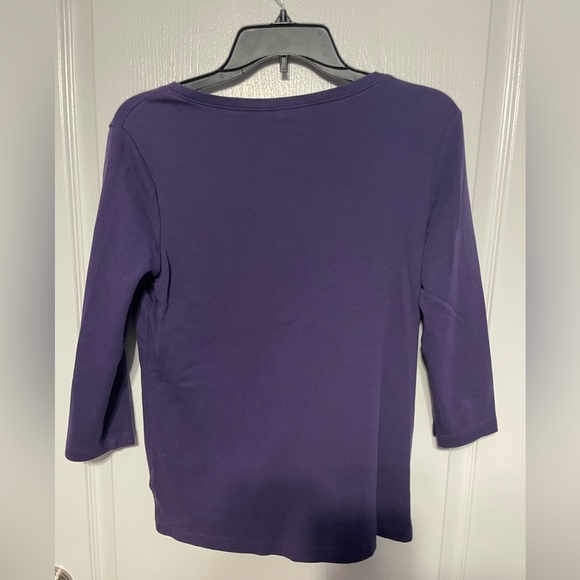 Karen Scott PM purple cotton shirt - Picture 3 of 3